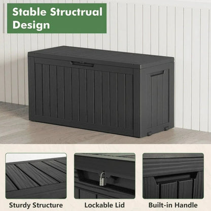 Bifanuo 75 Gallon Deck Box Lockable Resin Outdoor Storage Box