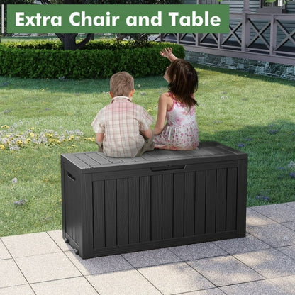 Bifanuo 75 Gallon Deck Box Lockable Resin Outdoor Storage Box