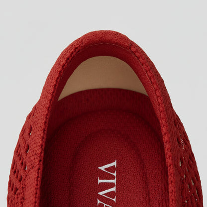VIVAIA Square-Toe V-Cut Mesh Flats