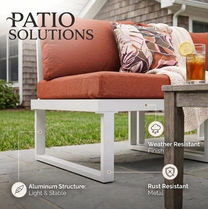 Anusri 3-Person Modular Aluminum Patio Sectional