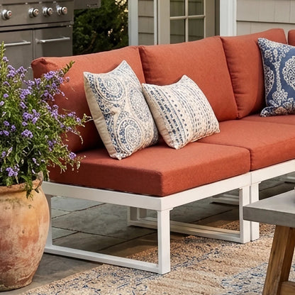 Anusri 3-Person Modular Aluminum Patio Sectional