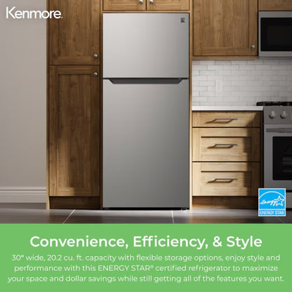 Kenmore 20.2-cu ft Standard-Depth 30-in Wide Top-Freezer Refrigerator Stainless Steel