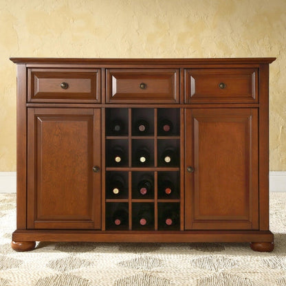 Crosley Furniture Alexandra Buffet Server and Sideboard Cabinet with Wine Storage