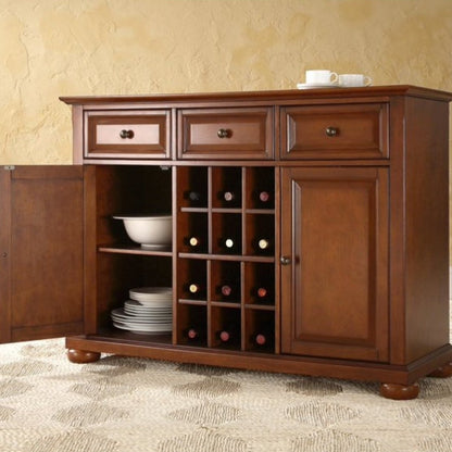 Crosley Furniture Alexandra Buffet Server and Sideboard Cabinet with Wine Storage