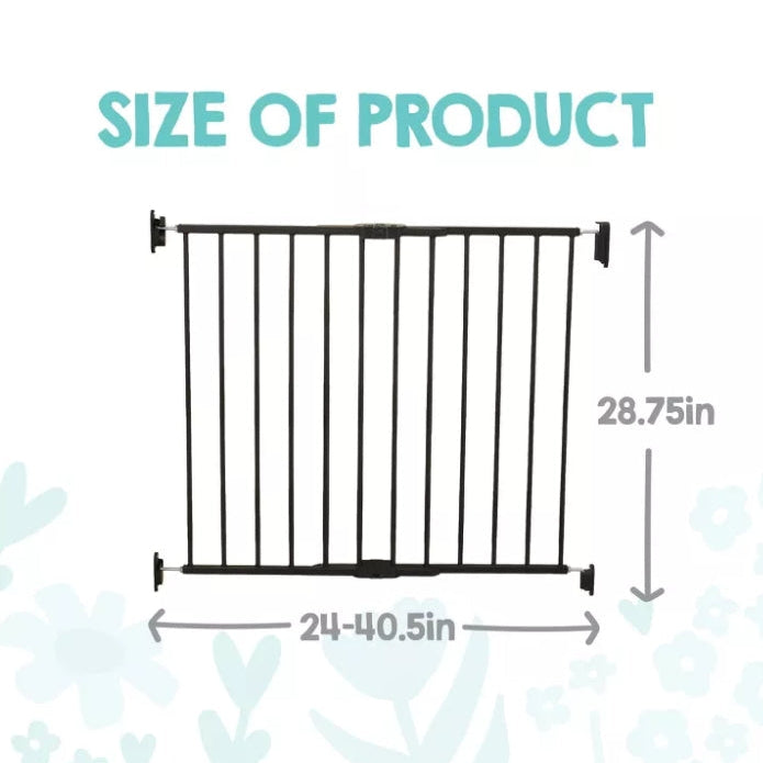 (New) Regalo Top of Stair Baby Gate - 40.5" - Black