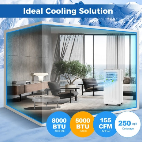 Costway 8000/10000 BTU 3-in-1 Portable Air Conditioner Fan Dehumidifier