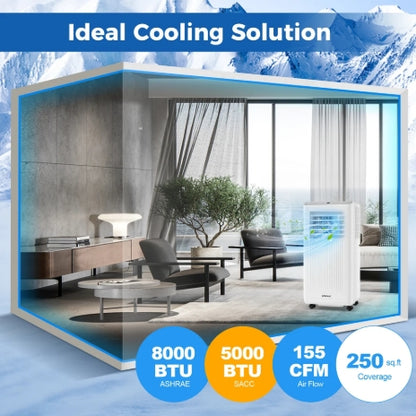Costway 8000/10000 BTU 3-in-1 Portable Air Conditioner Fan Dehumidifier