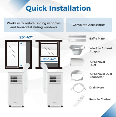 Costway 8000/10000 BTU 3-in-1 Portable Air Conditioner Fan Dehumidifier