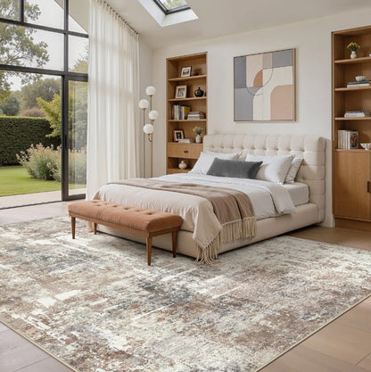 (New) Modern Abstract Area Rug Non-Slip Washable Rugs