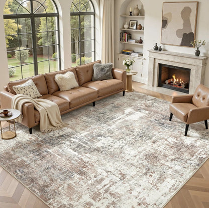 (New) Modern Abstract Area Rug Non-Slip Washable Rugs