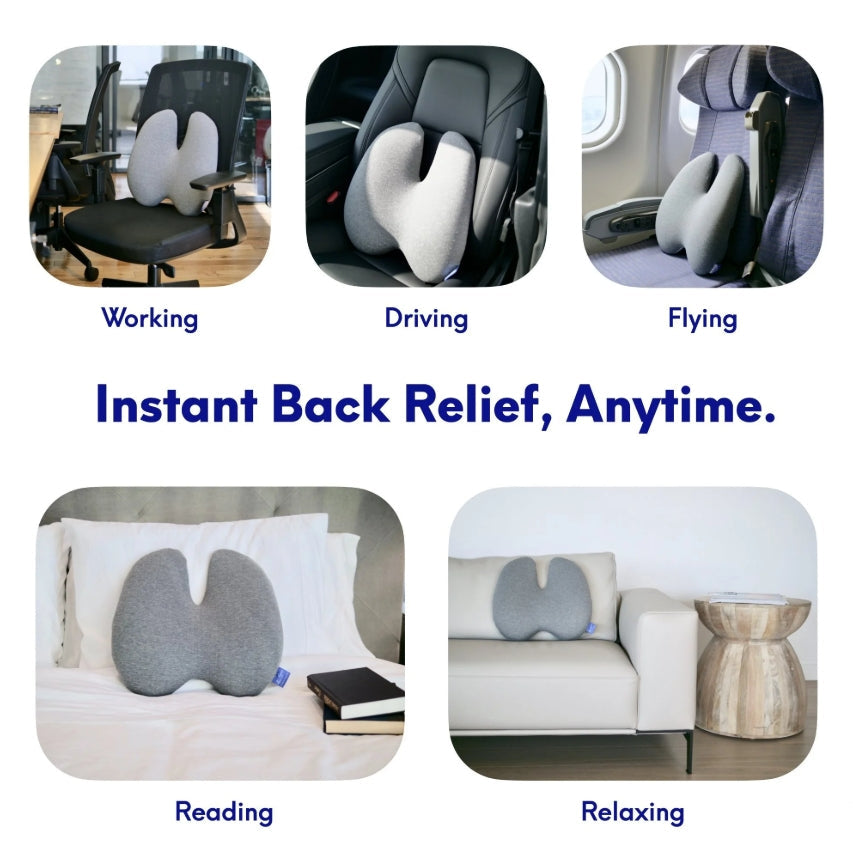 Cushion Lab Back Relief Lumbar Pillow - Grey