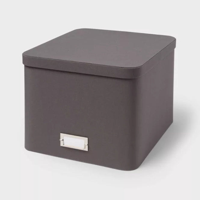 Large Decorative Fabric Box Charcoal