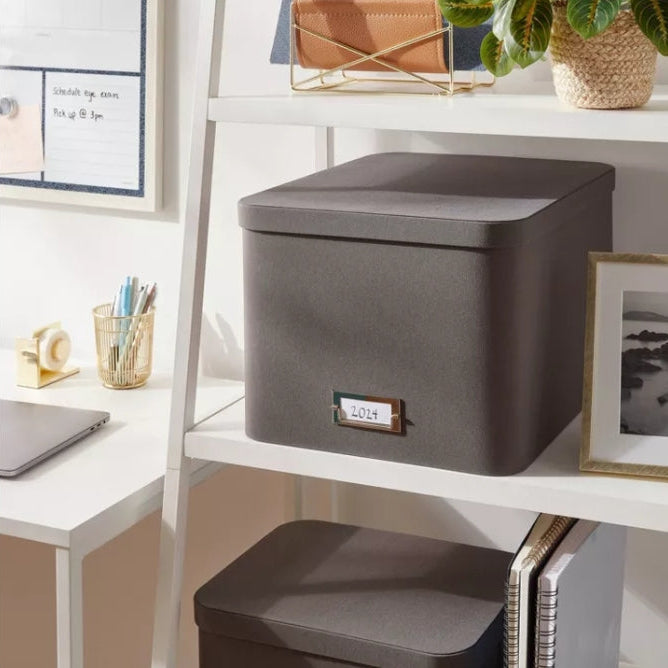 Large Decorative Fabric Box Charcoal