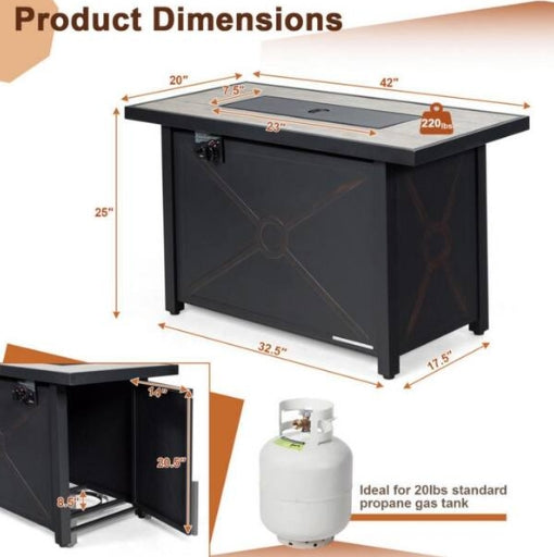 (New) Outdoor Propane Fire Pit Table