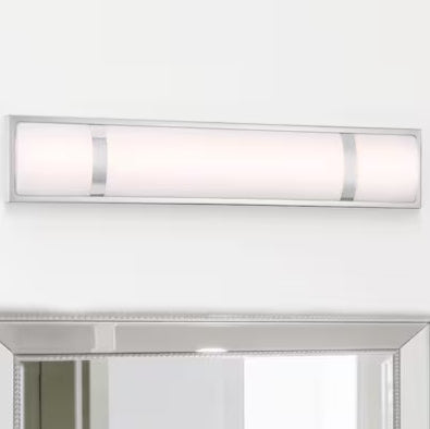 (New) True Fine 24-in 3 Light Brushed Nickel Integrated LED Modern/contemporary Bathroom Vanity light