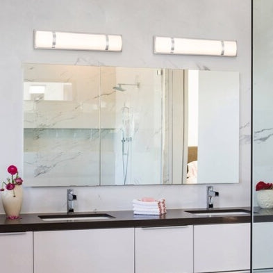 (New) True Fine 24-in 3 Light Brushed Nickel Integrated LED Modern/contemporary Bathroom Vanity light
