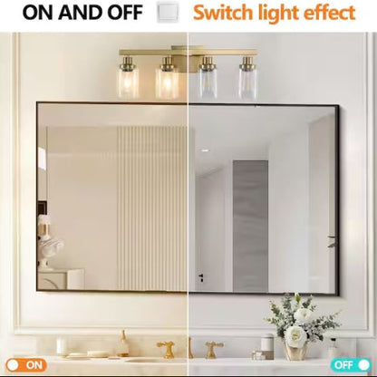24.2 in. 4 Light Gold Finish Vanity Light with Clear Glass Shade (No Bulbs)
