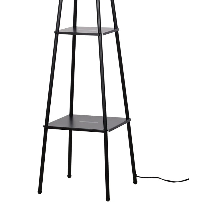 Mainstays Charcoal Finish Metal Etagere Floor Lamp