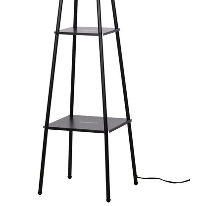 Mainstays Charcoal Finish Metal Etagere Floor Lamp