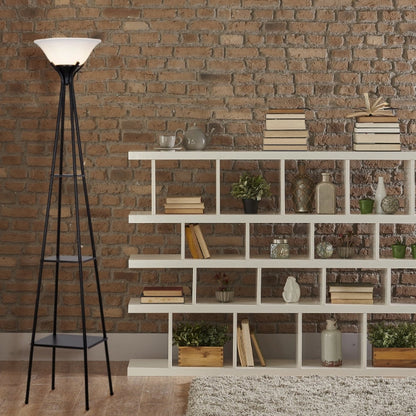 Mainstays Charcoal Finish Metal Etagere Floor Lamp
