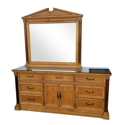 Stanley Furniture Art Deco Dresser With Matching Mirror