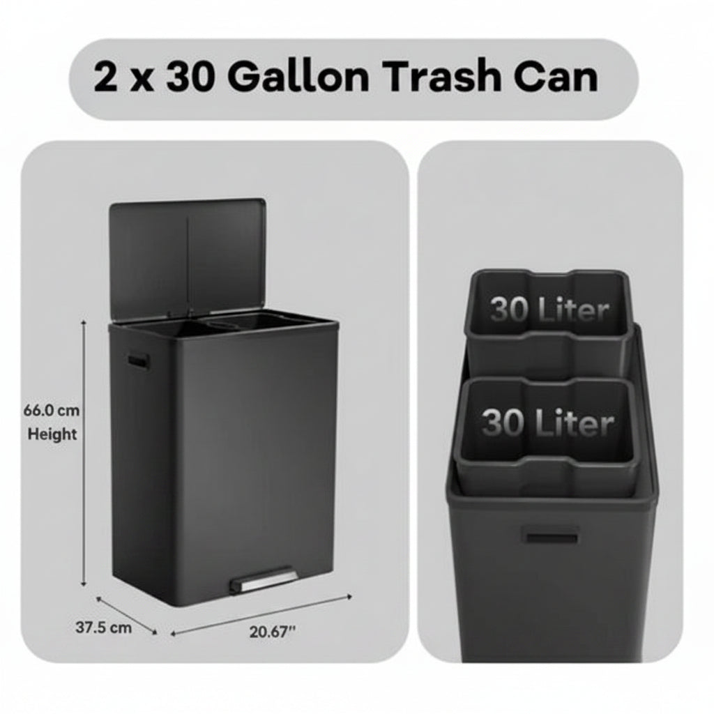 Garvee Step Dual Trash Can