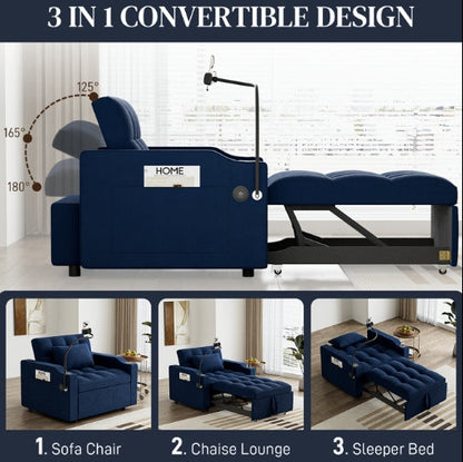 Wiilayok 3 in 1 Single Sleeper Sofa Chair
