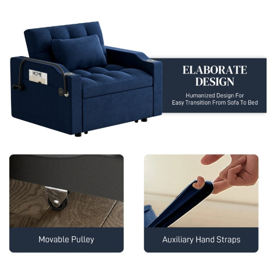 Wiilayok 3 in 1 Single Sleeper Sofa Chair
