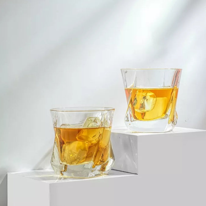 (New) JoyJolt Aurora Whiskey Glasses - 7.6 oz - Set of 2