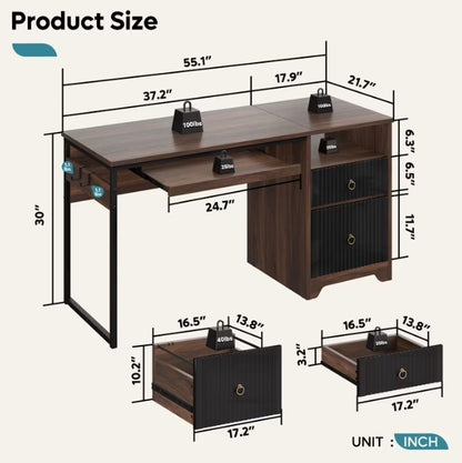 (New) Bestier Office Desk with Drawers