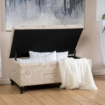 (New) Luke Fabric Storage Ottoman Bench