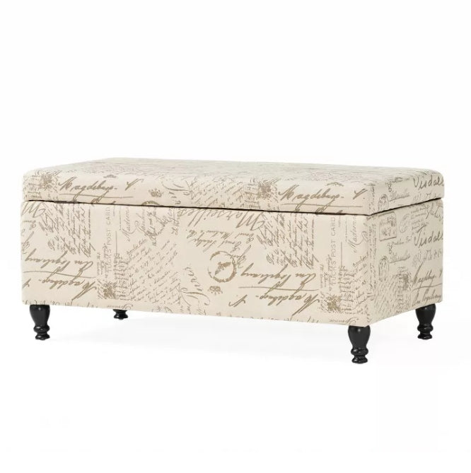(New) Luke Fabric Storage Ottoman Bench