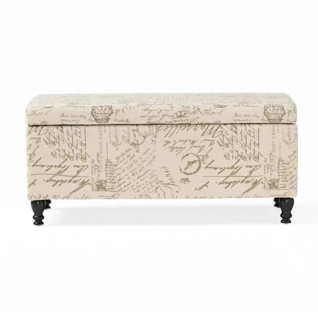 (New) Luke Fabric Storage Ottoman Bench
