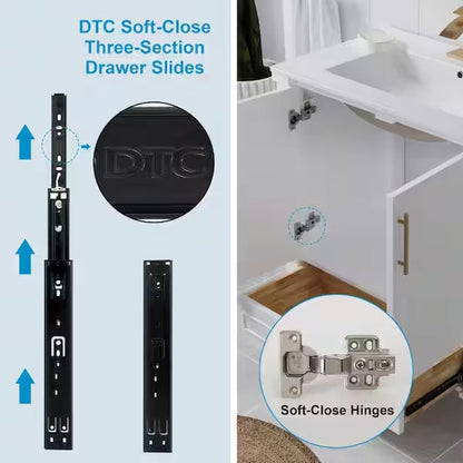 Single Sink Solid Wood Freestanding