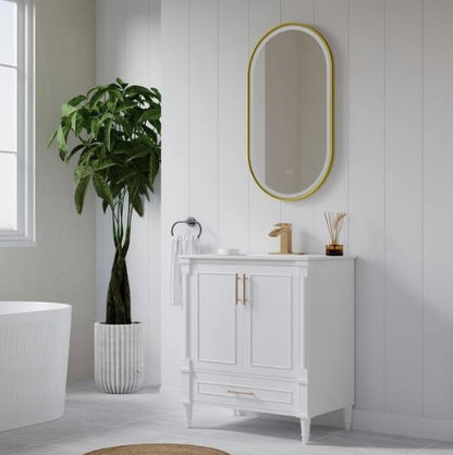 Single Sink Solid Wood Freestanding