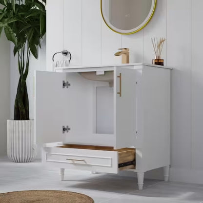 Single Sink Solid Wood Freestanding