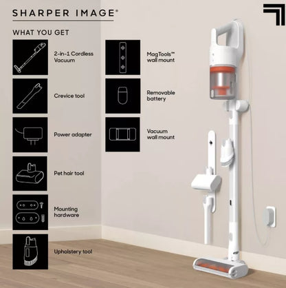 Sharper Image Cordless Vacuum, Stick and Handheld Combo White