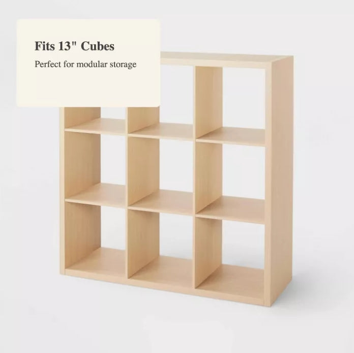 (New) 13'' 9 Cube Organizer Natural