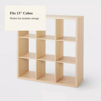 (New) 13'' 9 Cube Organizer Natural