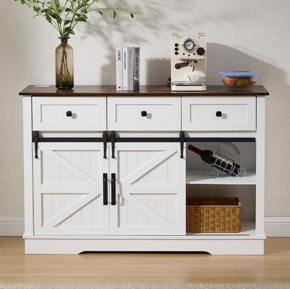 54"L Sideboard with Wine Rack and Storage Buffet Cabinet