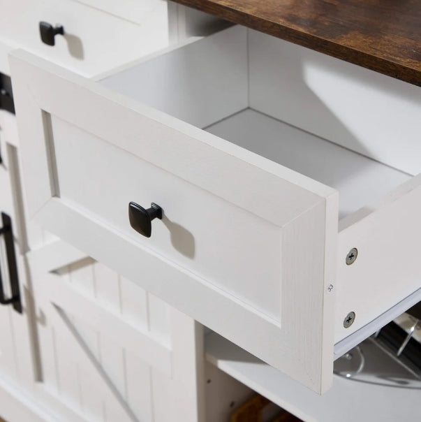 54"L Sideboard with Wine Rack and Storage Buffet Cabinet
