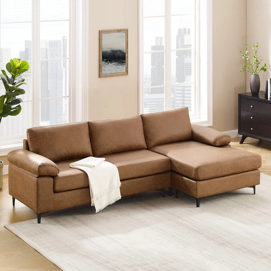 Microsuede Sectional Sofa with Chaise