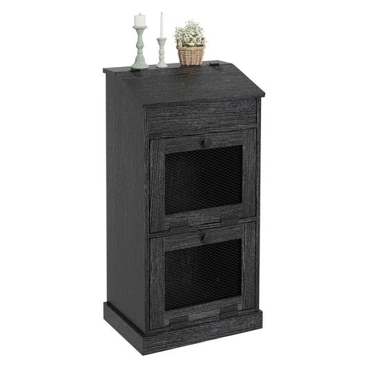 Vintage 2-Door Storage Cabinet Multi-Tier Organizer