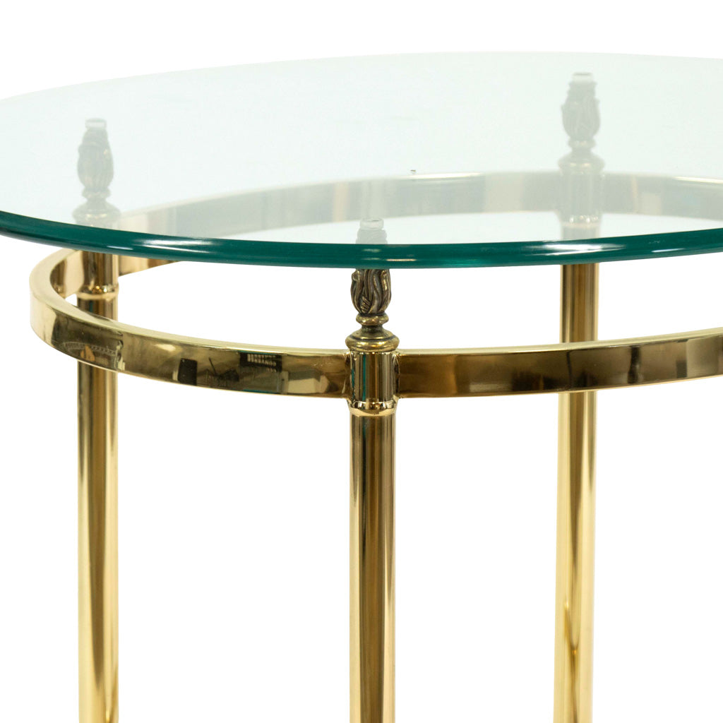 Vintage Glass and Brass Side Table