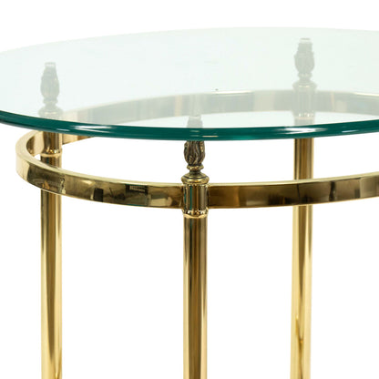 Vintage Glass and Brass Side Table