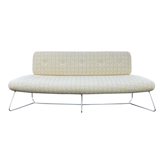 Allermuir Freeflow Modernist Curved Reception Bench With Backrest and Chrome Base