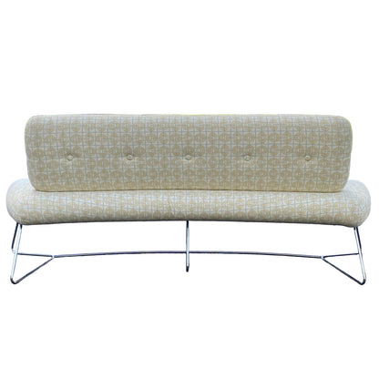 Allermuir Freeflow Modernist Curved Reception Bench With Backrest and Chrome Base