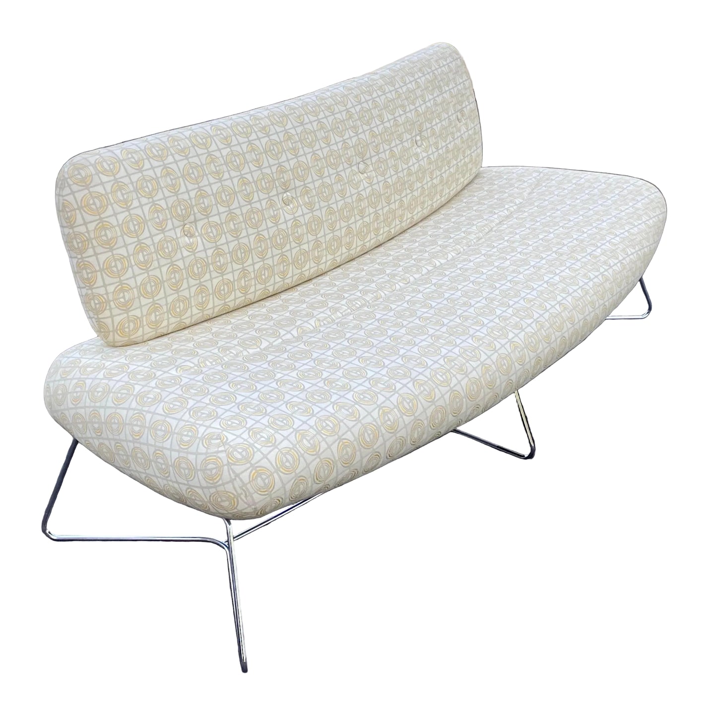 Allermuir Freeflow Modernist Curved Reception Bench With Backrest and Chrome Base