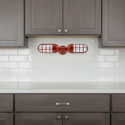 Atomic Topless LED Double Industrial Guard Wall Sconce