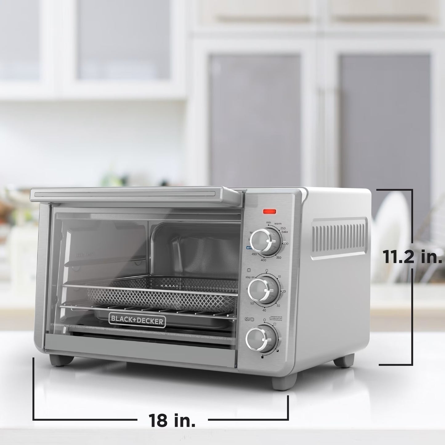 (New) BLACK+DECKER 6-Slice Crisp 'N Bake Air Fry Toaster Oven, .78 Cubic Feet Interior